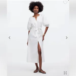MADEWELL depeche Tie-waist button front midi dress