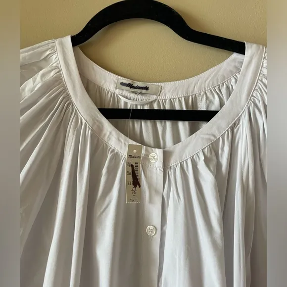 MADEWELL depeche Tie-waist button front midi dress