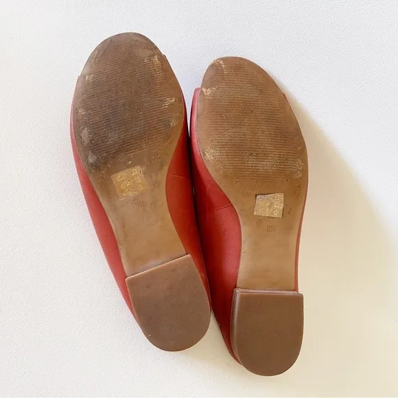 Madewell The Tavi Slide Sandal Flat Peep Toe Slip On Leather Casual Cinnabar 8.5