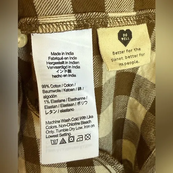 Madewell Women’s Gingham Collared Puff-Sleeve Mini Dress, Size Medium