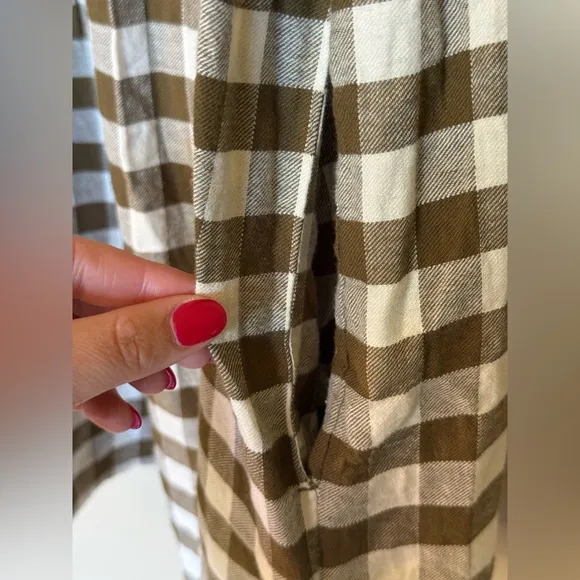 Madewell Women’s Gingham Collared Puff-Sleeve Mini Dress, Size Medium