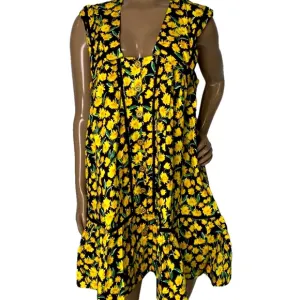 Maeve Women's Collared Poplin Swing Mini Dress Black/Yellow Size XS – NWT