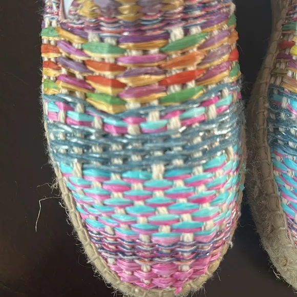 MANEBI Acapulco Multicolor Platform Espadrilles Sz 38 (US 8) Preppy Coastal Chic