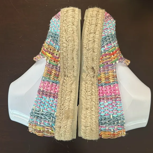 MANEBI Acapulco Multicolor Platform Espadrilles Sz 38 (US 8) Preppy Coastal Chic