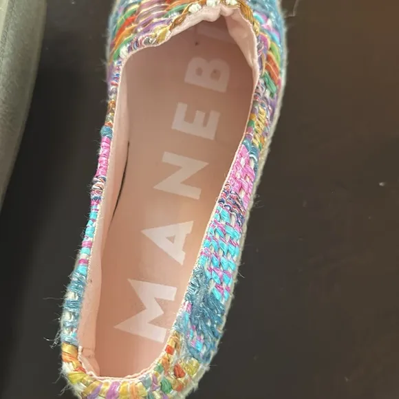 MANEBI Acapulco Multicolor Platform Espadrilles Sz 38 (US 8) Preppy Coastal Chic