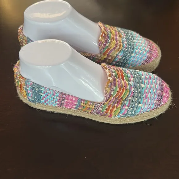 MANEBI Acapulco Multicolor Platform Espadrilles Sz 38 (US 8) Preppy Coastal Chic