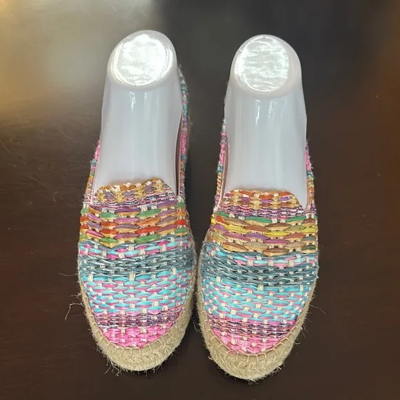 MANEBI Acapulco Multicolor Platform Espadrilles Sz 38 (US 8) Preppy Coastal Chic