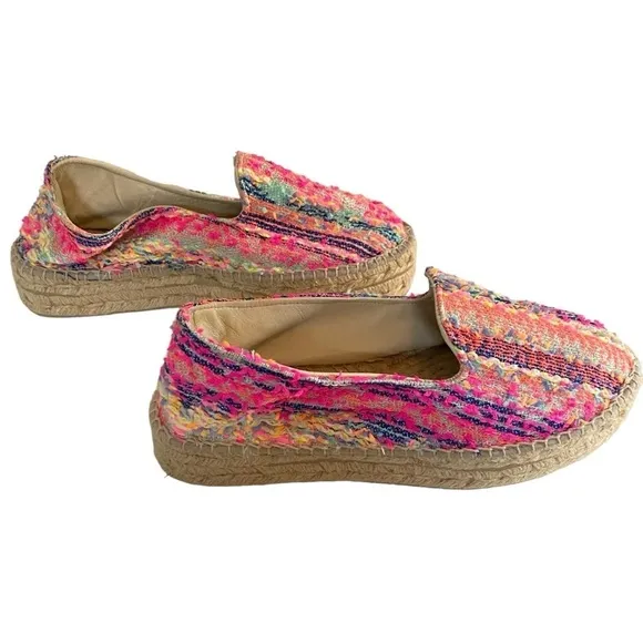 MANEBI - SIZE 39 - MADE IN SPAIN - MULTI COLORS  &amp; FIBERS PLATFORM ESPADRILLE S5
