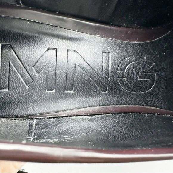 Mango Track Sole Leather Slip-On Loafer with Track Sole Deep Burgundy Sz 7.5