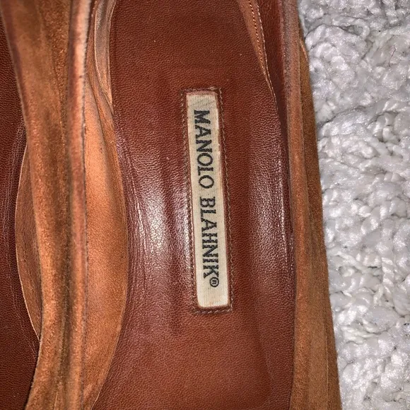 Manolo Blahnik Suede Loafer Style Flats