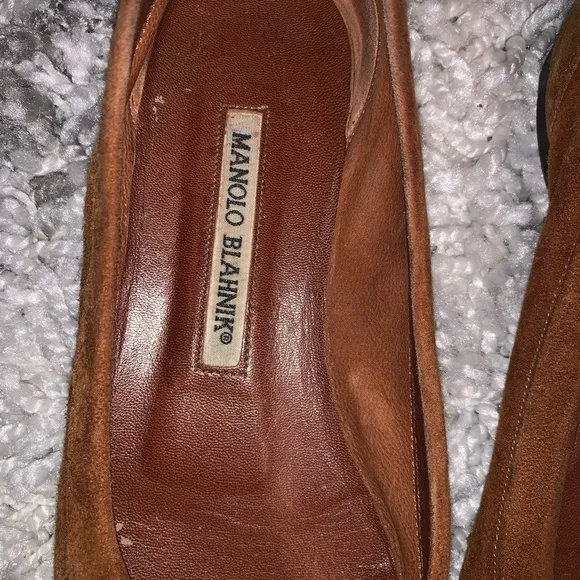 Manolo Blahnik Suede Loafer Style Flats