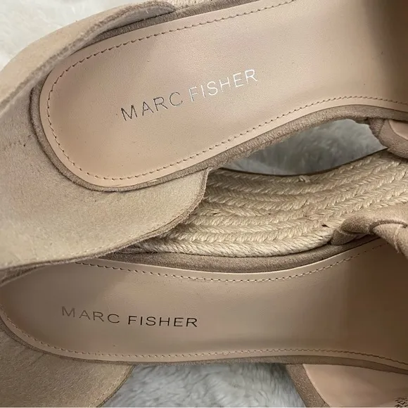 Marc Fisher Espadrilles Platform Sandals Beige Size 9.5