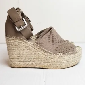 MARC FISHER Suede Wedge Espadrilles