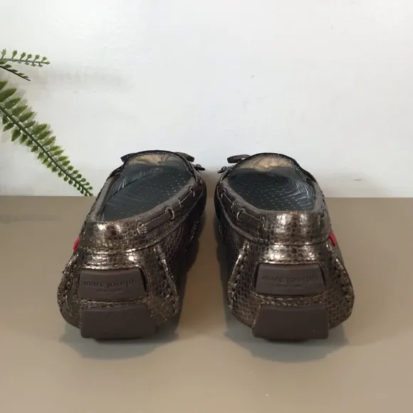 MARC JOSEPH NEW YORK LEATHER DRIVING LOAFER CYPRESS HILL BRONZE STONE NIB SZ 6