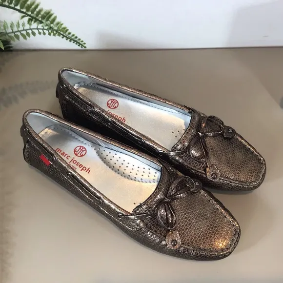 MARC JOSEPH NEW YORK LEATHER DRIVING LOAFER CYPRESS HILL BRONZE STONE NIB SZ 6