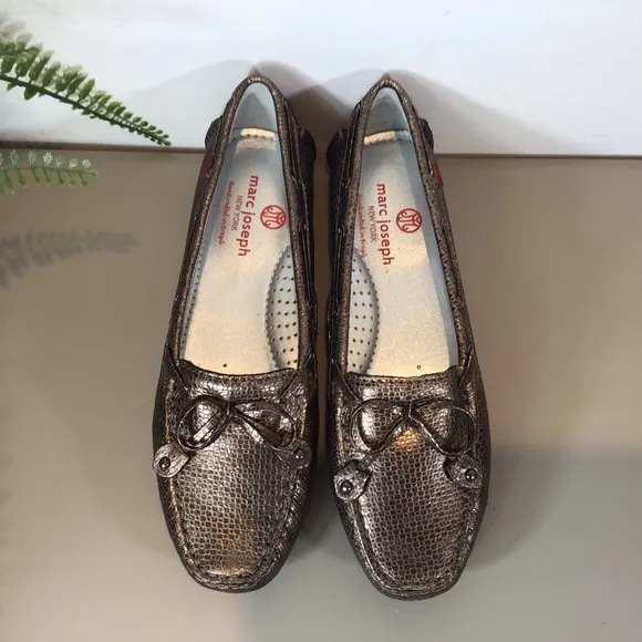 MARC JOSEPH NEW YORK LEATHER DRIVING LOAFER CYPRESS HILL BRONZE STONE NIB SZ 6