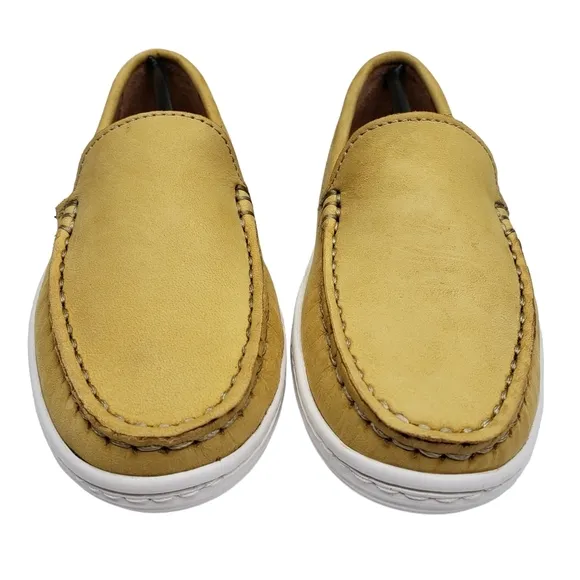 Marc Joseph | NIB Broadway Powder Yellow Preppy Classic Leather Loafers Boy 12.5