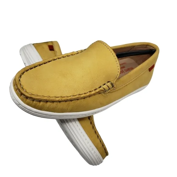 Marc Joseph | NIB Broadway Powder Yellow Preppy Classic Leather Loafers Boy 12.5