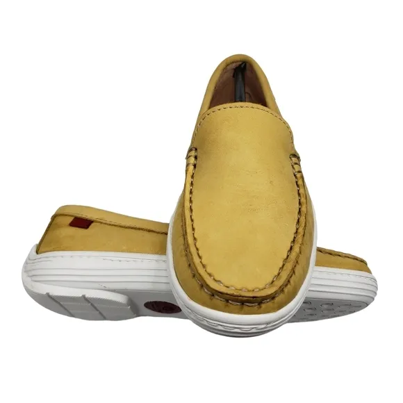 Marc Joseph | NIB Broadway Powder Yellow Preppy Classic Leather Loafers Boy 12.5