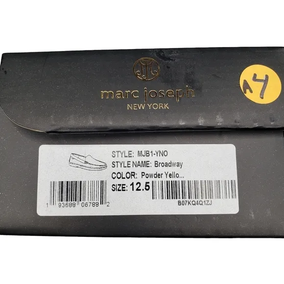 Marc Joseph | NIB Broadway Powder Yellow Preppy Classic Leather Loafers Boy 12.5