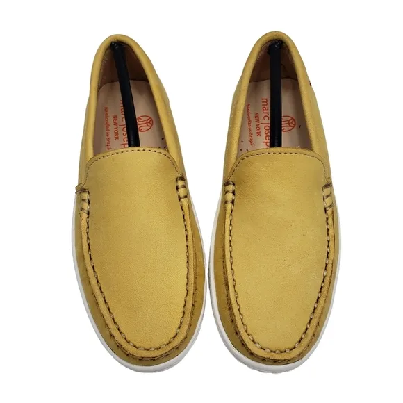 Marc Joseph | NIB Broadway Powder Yellow Preppy Classic Leather Loafers Boy 12.5