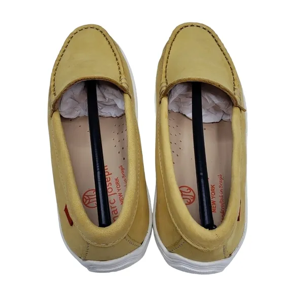Marc Joseph | NIB Broadway Powder Yellow Preppy Classic Leather Loafers Boy 12.5
