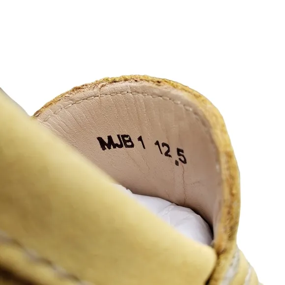 Marc Joseph | NIB Broadway Powder Yellow Preppy Classic Leather Loafers Boy 12.5