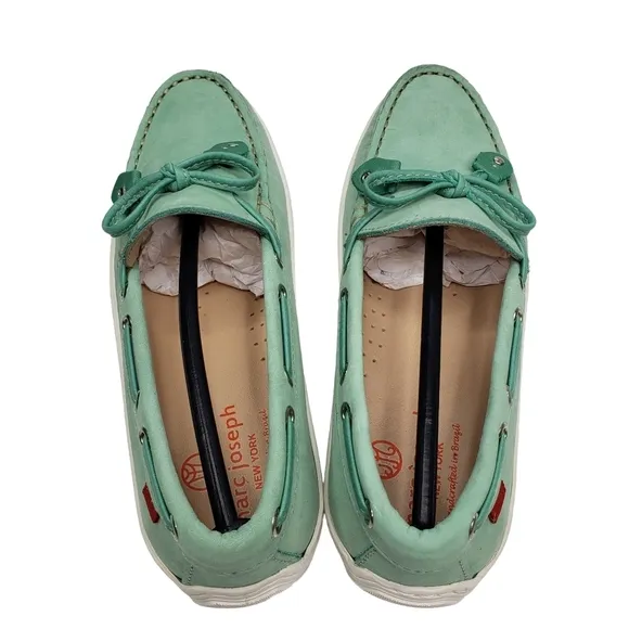 Marc Joseph | NIB Cypress Hill Powder Green Leather Chic Loafers Girl's 1.5