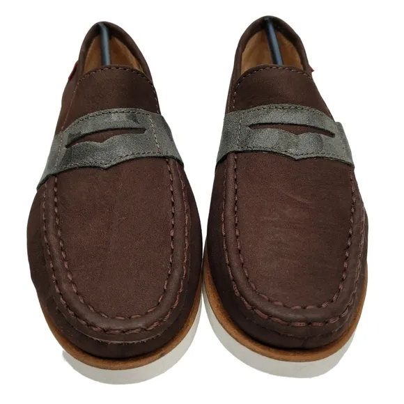Marc Joseph | NIB Dumbo Brown Nobuck Preppy Classic Leather Loafers Boy's 3