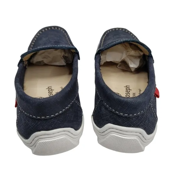Marc Joseph | NIB Leroy St Navy Jeans Perforated Leather Loafers Boy's 10.5