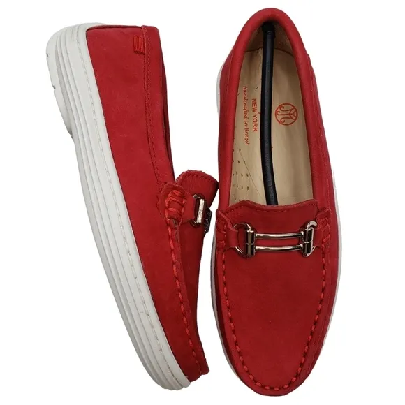 Marc Joseph | NIB Lexington Red Nobuck Preppy Classic Leather Loafers Girl's 12