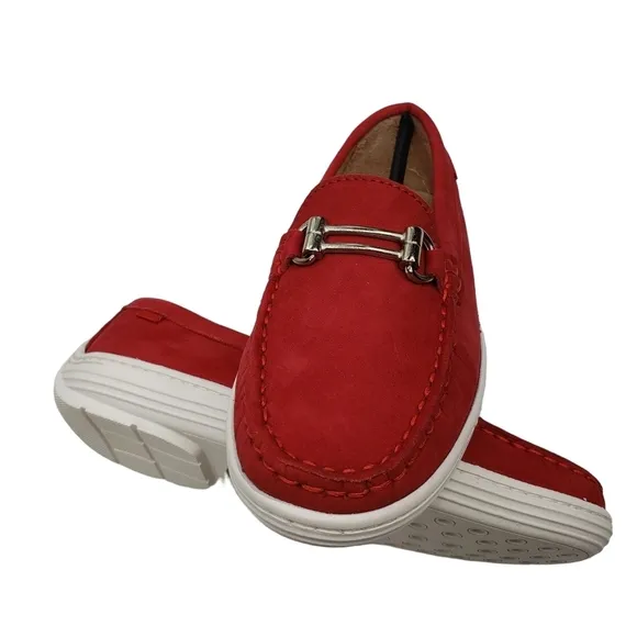 Marc Joseph | NIB Lexington Red Nobuck Preppy Classic Leather Loafers Girl's 1.5