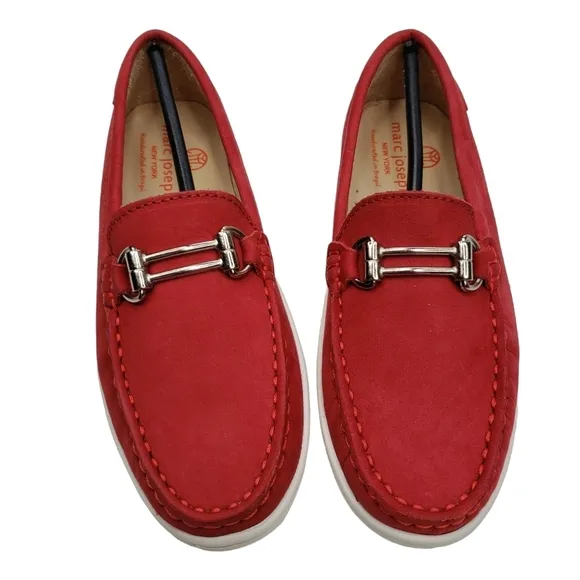 Marc Joseph | NIB Lexington Red Nobuck Preppy Classic Leather Loafers Girl's 1.5
