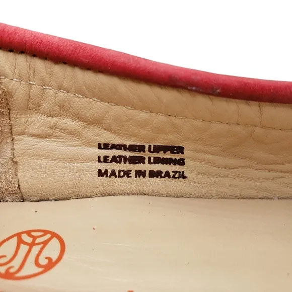 Marc Joseph | NIB Lexington Red Nobuck Preppy Classic Leather Loafers Girl's 1.5