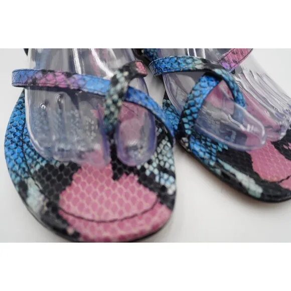 Marion Parke Toscana Harvey Python Snakeskin Indigo Strappy Sandals Size 8.5/39