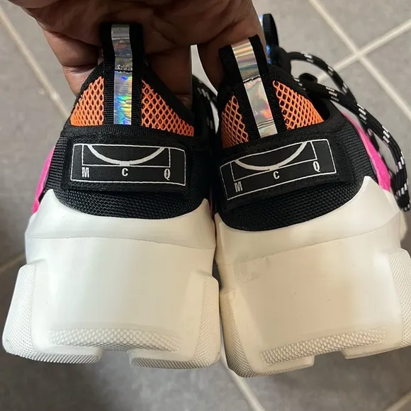 MCQ by Alexander McQueen Orbyt Mid  Sneakers Fuchsia And Orange suede size 6.5