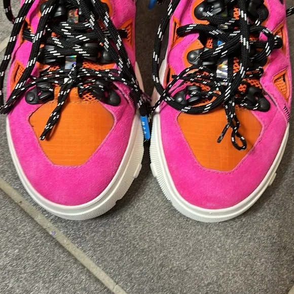 MCQ by Alexander McQueen Orbyt Mid  Sneakers Fuchsia And Orange suede size 6.5