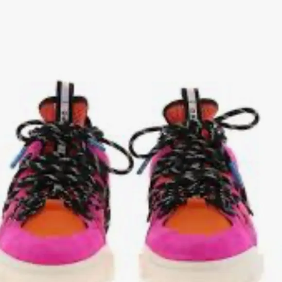 MCQ by Alexander McQueen Orbyt Mid  Sneakers Fuchsia And Orange suede size 6.5