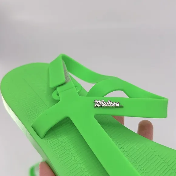 Melissa Sun Downtown Green Strap Sandals