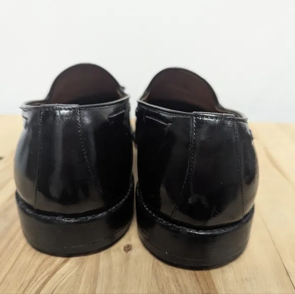 Men's Allen Edmonds Black Tassel Loafers 11.5 Leather Grayson Dress Shoes Preppy