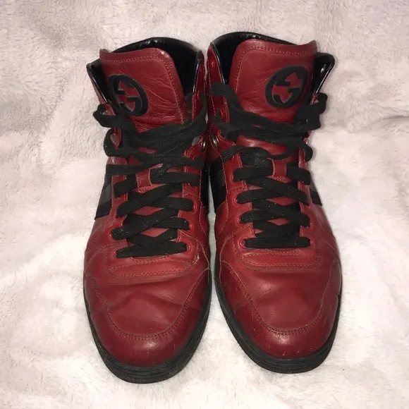 MENS Gucci red high-top sneakers