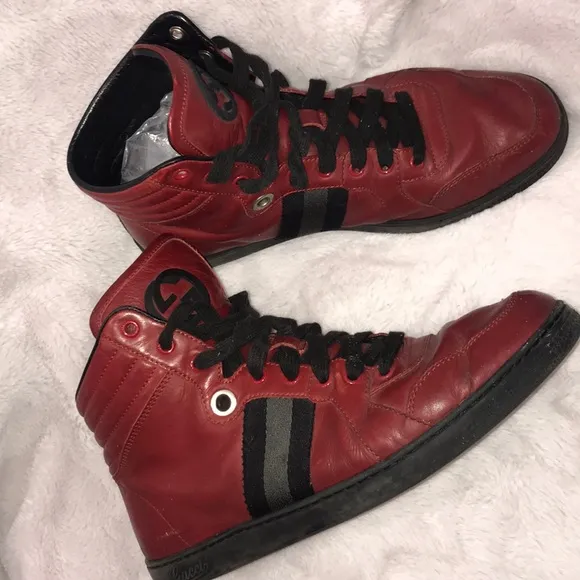 MENS Gucci red high-top sneakers