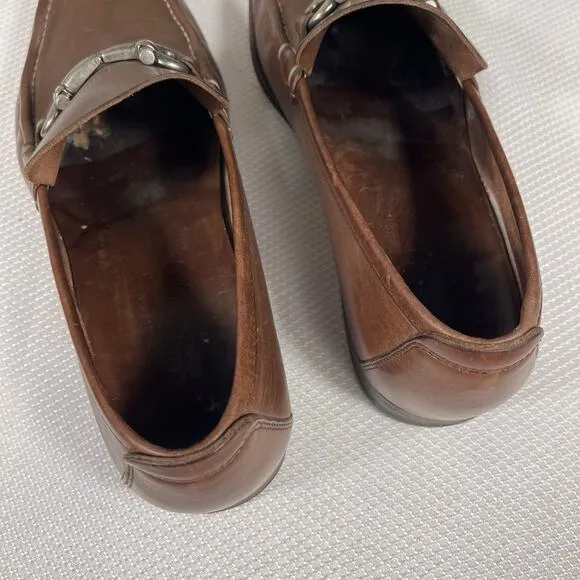 Men's SALVATORE FERRAGAMO 'Giordano' Brown Leather Loafers Size US 9.5 EE