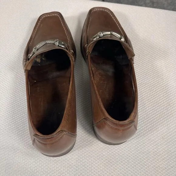 Men's SALVATORE FERRAGAMO 'Giordano' Brown Leather Loafers Size US 9.5 EE