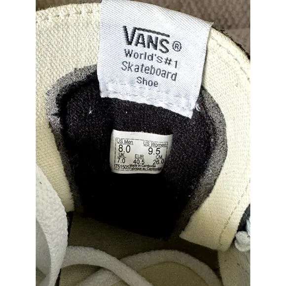 MENS VANS OFF THE WALL GREEN/WHITE HIGH TOP SNEAKERS SIZE 8