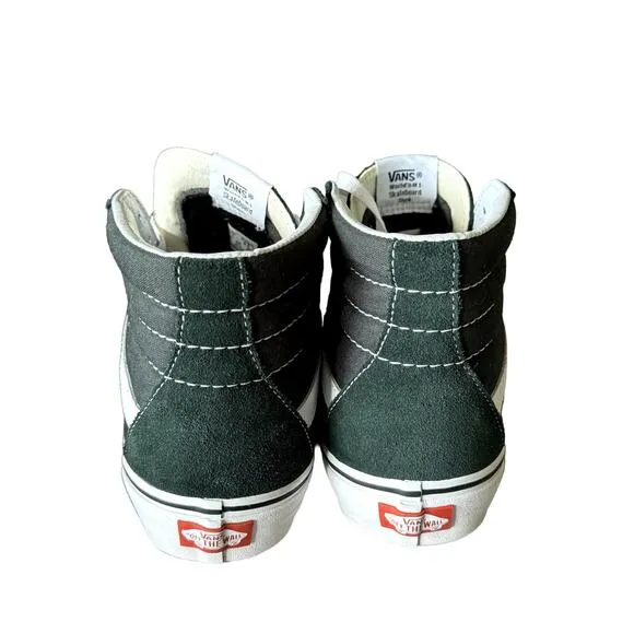 MENS VANS OFF THE WALL GREEN/WHITE HIGH TOP SNEAKERS SIZE 8