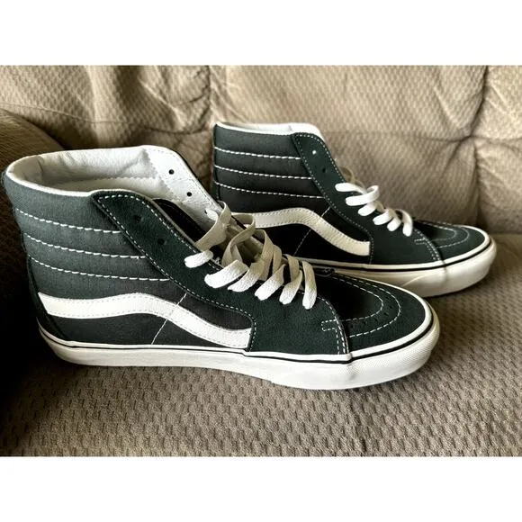 MENS VANS OFF THE WALL GREEN/WHITE HIGH TOP SNEAKERS SIZE 8