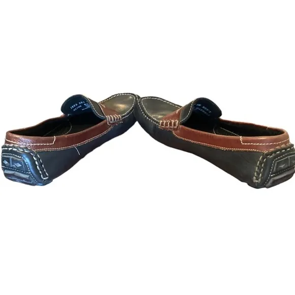 Men’s Vibram Brown &amp; Black Leather Loafers. Super Comfortable And Light. Size 9.