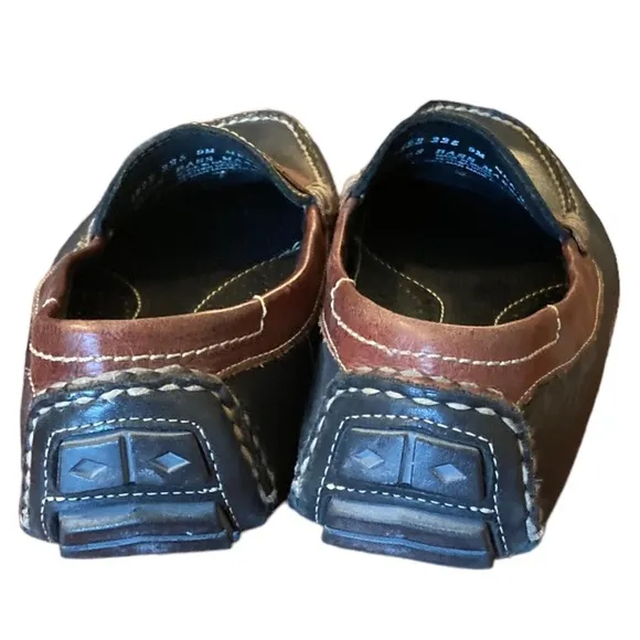 Men’s Vibram Brown &amp; Black Leather Loafers. Super Comfortable And Light. Size 9.