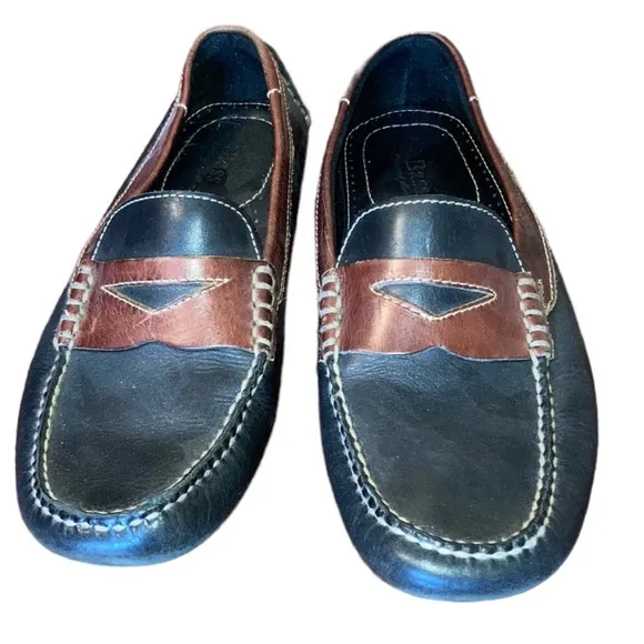 Men’s Vibram Brown &amp; Black Leather Loafers. Super Comfortable And Light. Size 9.